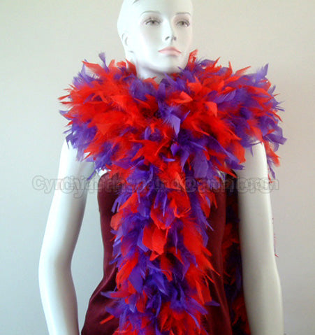 180 Grams Red/Purple Mix Chandelle Feather Boa