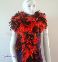 180 Grams Red/Black Mix Chandelle Feather Boa