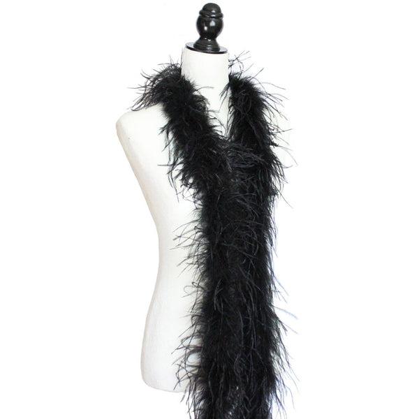 1 ply 72" Black Ostrich Feather Boa