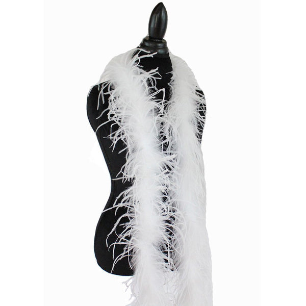 1 ply 72" White Ostrich Feather Boa