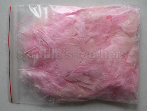 0.35 oz Baby Pink 3-4" Turkey Plumage Loose Feathers 80-120 Pieces
