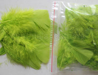 0.35 oz Lime Green 3-4" Turkey Plumage Loose Feathers 80-120 Pieces
