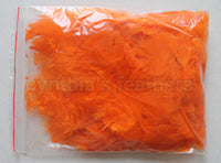 0.35 oz Orange  3-4" Turkey Plumage Loose Feathers 80-120 Pieces
