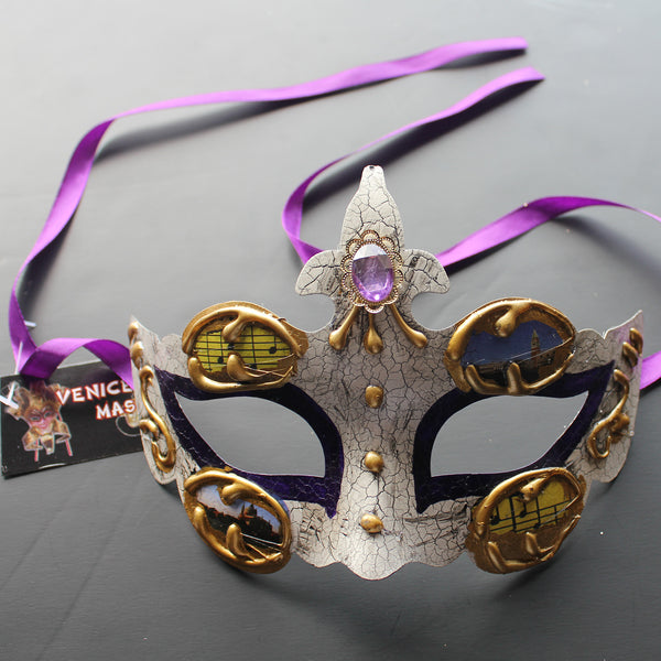 Venetian Mask, Purple  Classic Venetian Masquerade Mask 2Q7A  SKU: 6B12