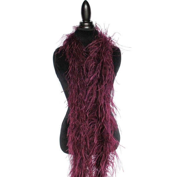 2 ply 72" Wine Ostrich Feather Boa