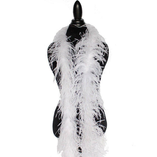 2 ply 72" White Ostrich Feather Boa