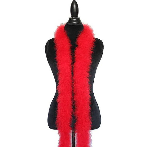 30 gram Red Marabou Feather Boa 6 Feet Long