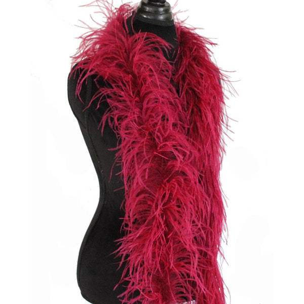 3 ply 72" Burgundy Ostrich Feather Boa
