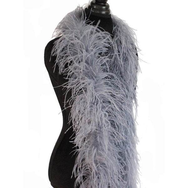 3 ply 72" Silver Grey Ostrich Feather Boa