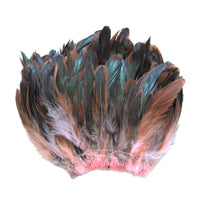 20 Grams (0.7 oz) 4-6" Half Bronze Baby Pink Schlappen Coque Rooster Tail Feathers, ~200 pcs
