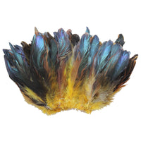 20 Grams (0.7 oz) 4-6" Half Bronze Golden Yellow Schlappen Coque Rooster Tail Feathers, ~200 pcs