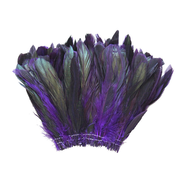 20 Grams (0.7 oz) 4-6" Half Bronze Purple Schlappen Coque Rooster Tail Feathers, ~200 pcs