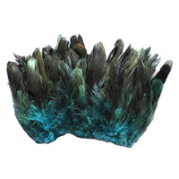 20 Grams (0.7 oz) 4-6" Half Bronze Teal Schlappen Coque Rooster Tail Feathers, ~200 pcs