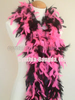 45 Grams Hot Pink/Black Mix Chandelle Feather Boa