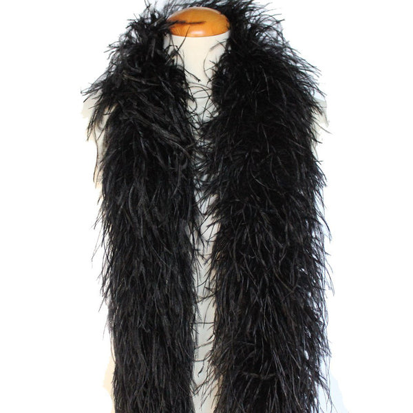 4 ply 72" Black Ostrich Feather Boa