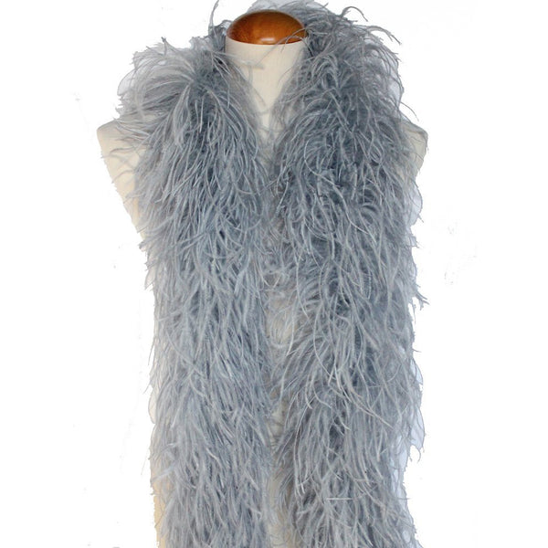 4 ply 72" Silver Grey Ostrich Feather Boa