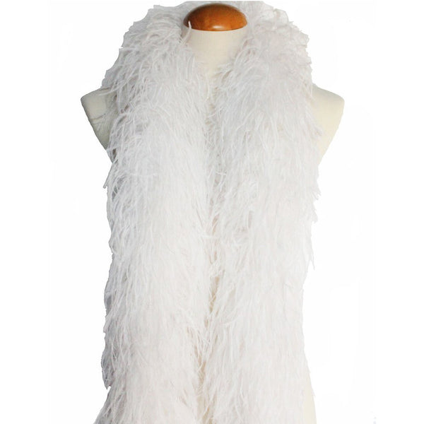 4 ply 72" White Ostrich Feather Boa