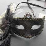 Venetian Mask, Black  Floral Venetian  Masquerade Mask 5E2A SKU: 6E42