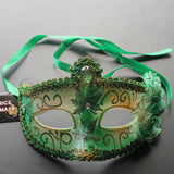 Venetian Mask, Green Venetian Floral Masquerade Mask 5P4A SKU: 6D12