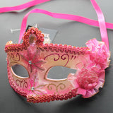 Venetian Mask, Hot Pink  Venetian Floral Masquerade Mask 5P9A  SKU: 6D22