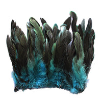 16 Grams (0.6 ozs) 6-8" Half Bronze Teal Schlappen Coque Rooster Tail Feathers, ~100 pcs