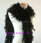 65 Grams Black w/Gold Tinsel Chandelle Feather Boa