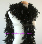 65 Grams Black With Silver Tinsel Chandelle Feather Boa