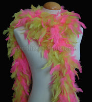 65 Grams Hot Pink/Neon Yellow Mix Chandelle Feather Boa