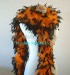 65 Grams Orange With Black Tips Chandelle Feather Boa