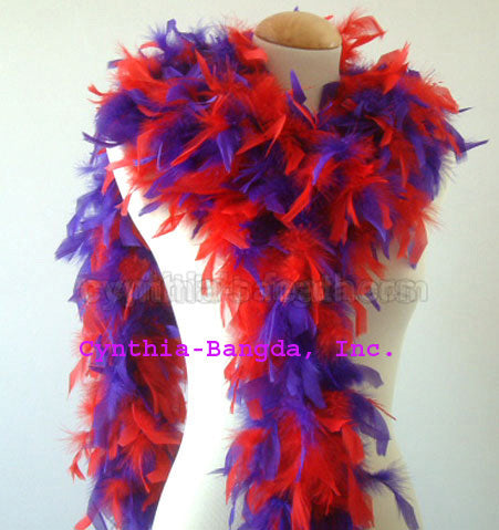 65 Grams Red/Purple Mix Chandelle Feather Boa