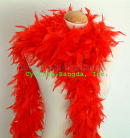 65 Grams Red With Gold Tinsel Chandelle Feather Boa