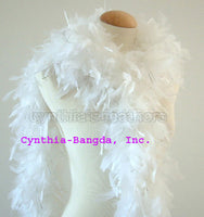 65 Grams White With Silver Tinsel Chandelle Feather Boa