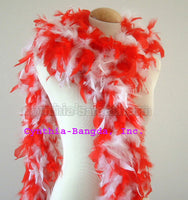 65 Grams White/Red Mix Chandelle Feather Boa