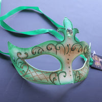 Venetian Mask, Green  Venetian  Masquerade Mask 6I4A  SKU: 6D42