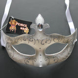 Venetian Mask, White  Venetian  Masquerade Mask 6I6B  SKU: 6D51