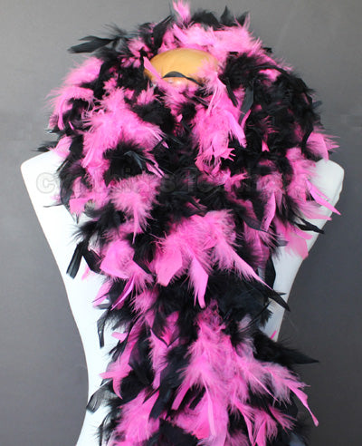 80 Grams Hot Pink/Black Mix Chandelle Feather Boa