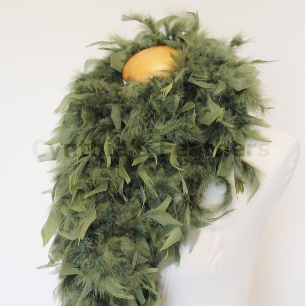 80 Grams Olive Green Chandelle Feather Boa
