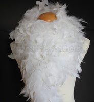 80 Grams White with Gold Tinsel Chandelle Feather Boa