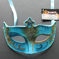 Venetian Mask, Aqua  Venetian  Masquerade Mask 8A5A  SKU: 6C21
