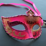 Venetian Mask, Hot Pink  Venetian  Masquerade Mask 8A9A SKU: 6C31