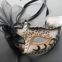 Venetian Mask, Black  Floral Venetian  Masquerade Mask 8G2A SKU: 6C32