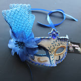 Venetian Mask, Blue  Floral Venetian  Masquerade Mask 8G3A SKU: 6C41