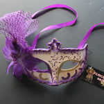 Venetian Mask, Purple  Floral Venetian  Masquerade Mask 8G7A SKU: 6C42