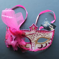Venetian Mask, Hot Pink  Floral Venetian  Masquerade Mask 8G9A SKU: 6C51