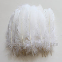 Turkey Feathers, White Turkey Round Quill Feathers 6-8 inches 50 Pieces SKU: 6A11
