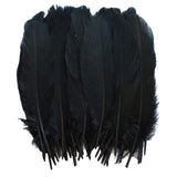 Goose Feathers, Black Goose Satinettes Feathers Crafting Decoration Halloween Costume SKU: 7I13