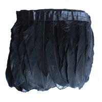 Goose Feather Trim Black Goose Nagoire and Satinettes Feather Trim 1 Yard SKU: 7I12