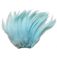5-7" Aqua Blue Rooster Hackle Feathers for Crafting, Headpiece,  7.5 Grams