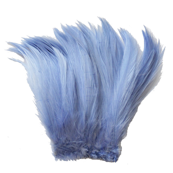5-7" Light Blue Rooster Hackle Feathers for Crafting, Headpiece,  7.5 Grams
