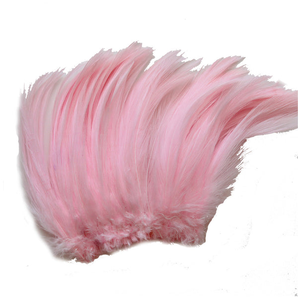 5-7" Baby Pink Rooster Hackle Feathers for Crafting, Headpiece,  7.5 Grams